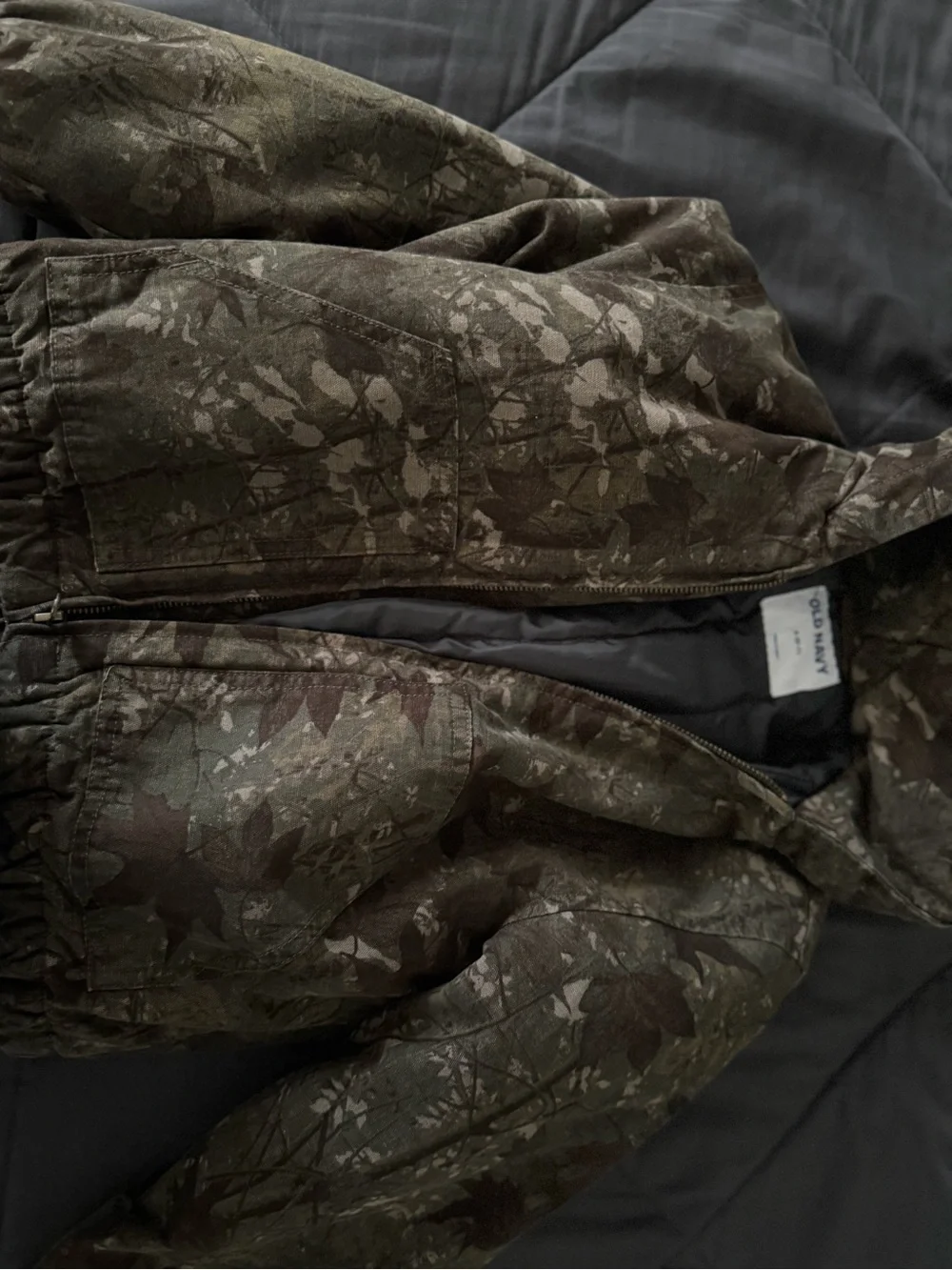 Old Navy Kids' Camouflage Hooded Puffer Jacket - Brown/Green